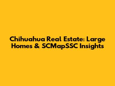 Chihuahua Real Estate: Large Homes & SCMapSSC Insights