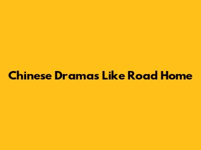 Chinese Dramas Like Road Home