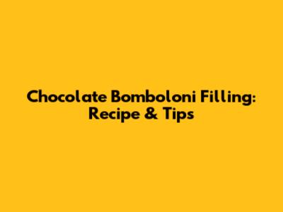 Chocolate Bomboloni Filling: Recipe & Tips