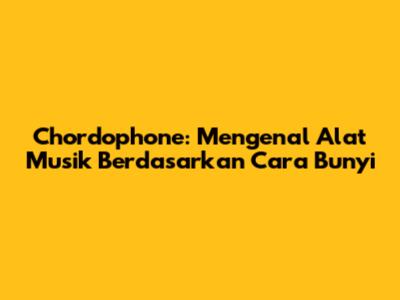 Chordophone: Mengenal Alat Musik Berdasarkan Cara Bunyi