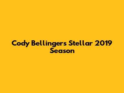Cody Bellinger's Stellar 2019 Season