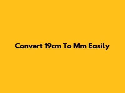 Convert 19cm To Mm Easily