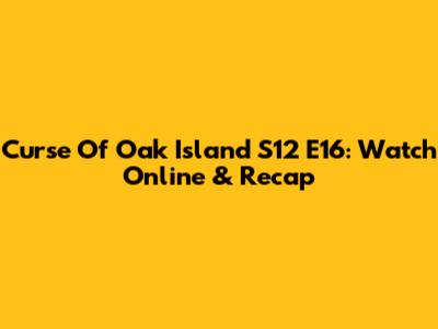 Curse Of Oak Island S12 E16: Watch Online & Recap