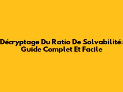 Décryptage Du Ratio De Solvabilité: Guide Complet Et Facile