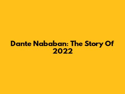 Dante Nababan: The Story Of 2022