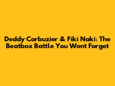 Deddy Corbuzier & Fiki Naki: The Beatbox Battle You Won't Forget