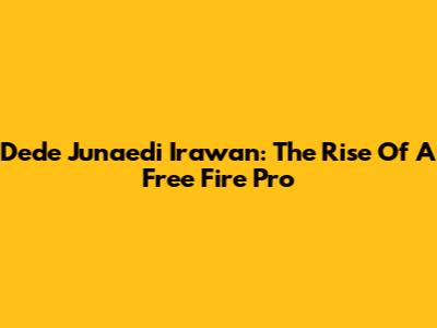 Dede Junaedi Irawan: The Rise Of A Free Fire Pro