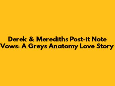 Derek & Meredith's Post-it Note Vows: A Grey's Anatomy Love Story