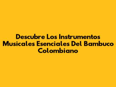 Descubre Los Instrumentos Musicales Esenciales Del Bambuco Colombiano