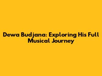 Dewa Budjana: Exploring His Full Musical Journey