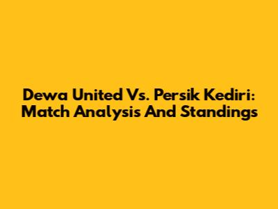 Dewa United Vs. Persik Kediri: Match Analysis And Standings