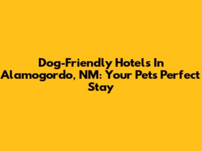Dog-Friendly Hotels In Alamogordo, NM: Your Pet's Perfect Stay