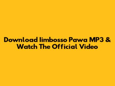 Download Iimbosso Pawa MP3 & Watch The Official Video