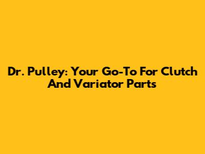 Dr. Pulley: Your Go-To For Clutch And Variator Parts