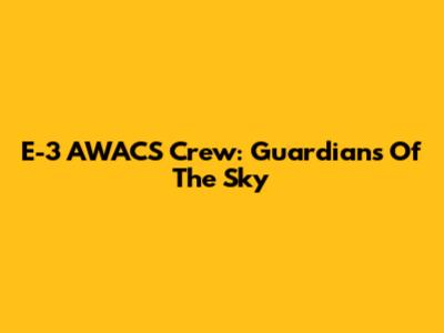 E-3 AWACS Crew: Guardians Of The Sky