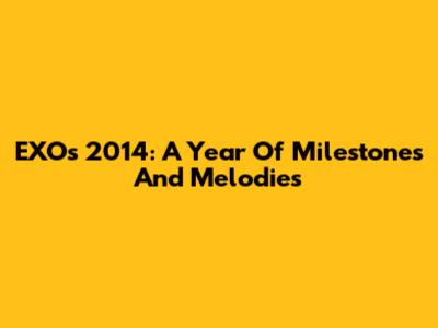 EXO's 2014: A Year Of Milestones And Melodies