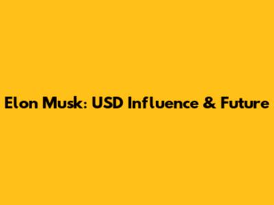 Elon Musk: USD Influence & Future