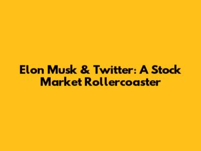 Elon Musk & Twitter: A Stock Market Rollercoaster