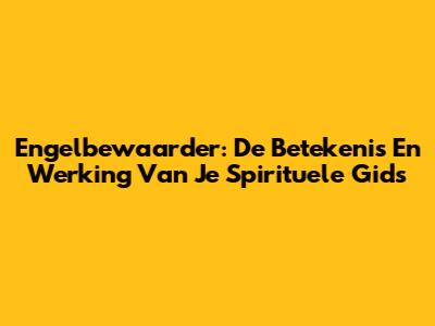 Engelbewaarder: De Betekenis En Werking Van Je Spirituele Gids