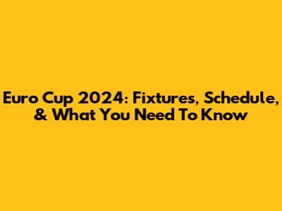 Euro Cup 2024: Fixtures, Schedule, & What You Need To Know