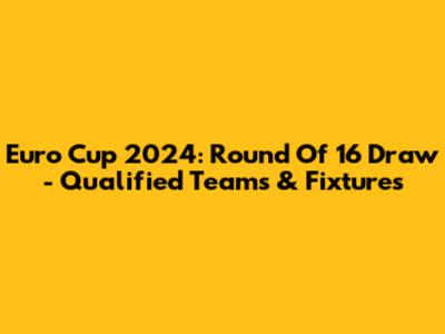 Euro Cup 2024: Round Of 16 Draw - Qualified Teams & Fixtures