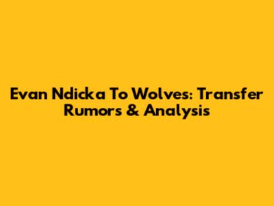 Evan Ndicka To Wolves: Transfer Rumors & Analysis