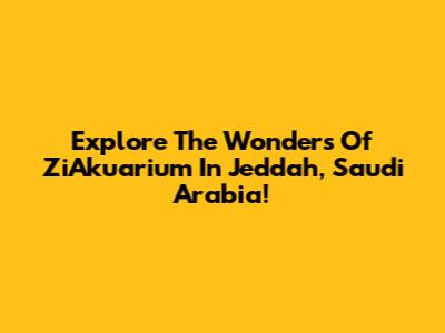 Explore The Wonders Of ZiAkuarium In Jeddah, Saudi Arabia!