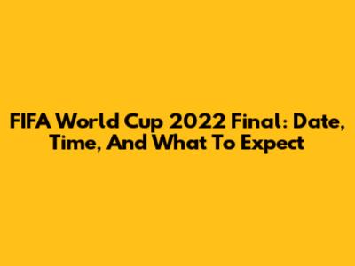 FIFA World Cup 2022 Final: Date, Time, And What To Expect