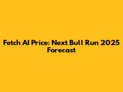 Fetch AI Price: Next Bull Run 2025 Forecast