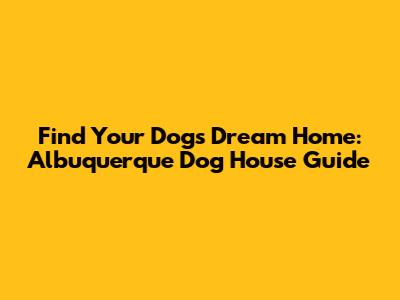 Find Your Dog's Dream Home: Albuquerque Dog House Guide