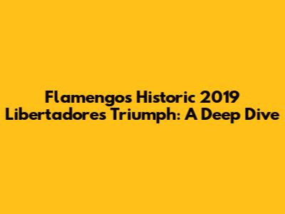Flamengo's Historic 2019 Libertadores Triumph: A Deep Dive
