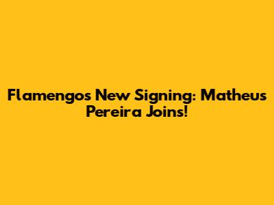 Flamengo's New Signing: Matheus Pereira Joins!