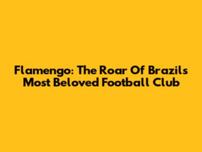 Flamengo: The Roar Of Brazil's Most Beloved Football Club