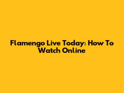 Flamengo Live Today: How To Watch Online