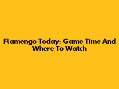 Flamengo Today: Game Time And Where To Watch