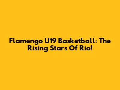 Flamengo U19 Basketball: The Rising Stars Of Rio!