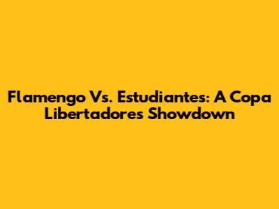 Flamengo Vs. Estudiantes: A Copa Libertadores Showdown