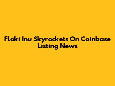 Floki Inu Skyrockets On Coinbase Listing News