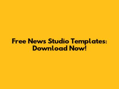 Free News Studio Templates: Download Now!