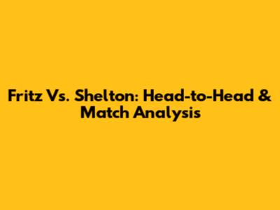 Fritz Vs. Shelton: Head-to-Head & Match Analysis