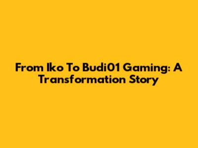 From Iko To Budi01 Gaming: A Transformation Story
