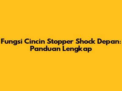 Fungsi Cincin Stopper Shock Depan: Panduan Lengkap