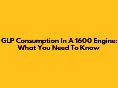 GLP Consumption In A 1600 Engine: What You Need To Know