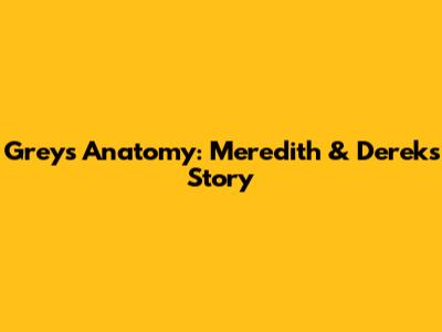 Grey's Anatomy: Meredith & Derek's Story