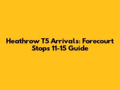Heathrow T5 Arrivals: Forecourt Stops 11-15 Guide