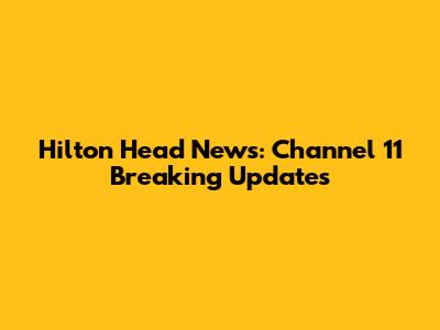 Hilton Head News: Channel 11 Breaking Updates