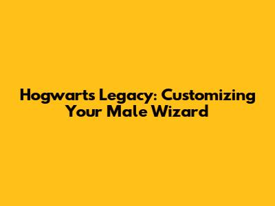 Hogwarts Legacy: Customizing Your Male Wizard