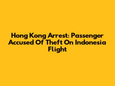 Hong Kong Arrest: Passenger Accused Of Theft On Indonesia Flight