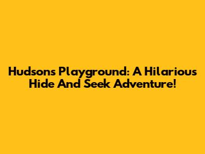 Hudson's Playground: A Hilarious Hide And Seek Adventure!