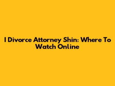 I Divorce Attorney Shin: Where To Watch Online